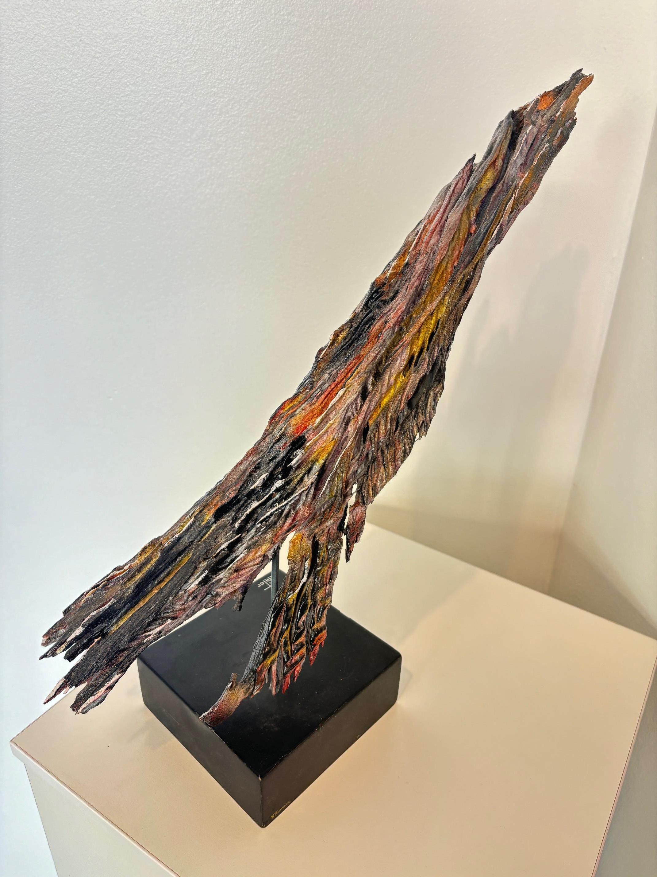Comedia dell'Arte de Michel Tornare - Escultura en madera - 50x15x60 cm en venta 4