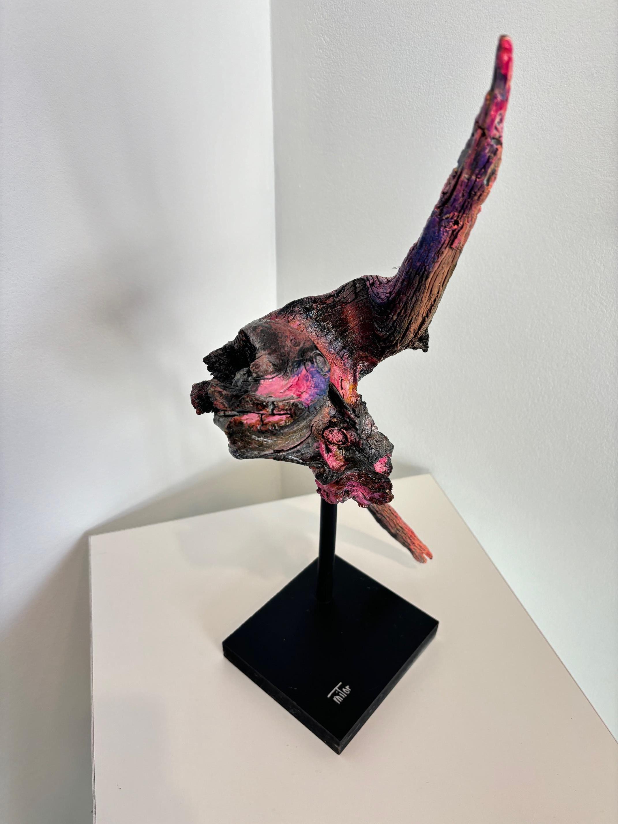 Marte de Michel Tornare - Escultura en madera - 50x20x15 cm en venta 1