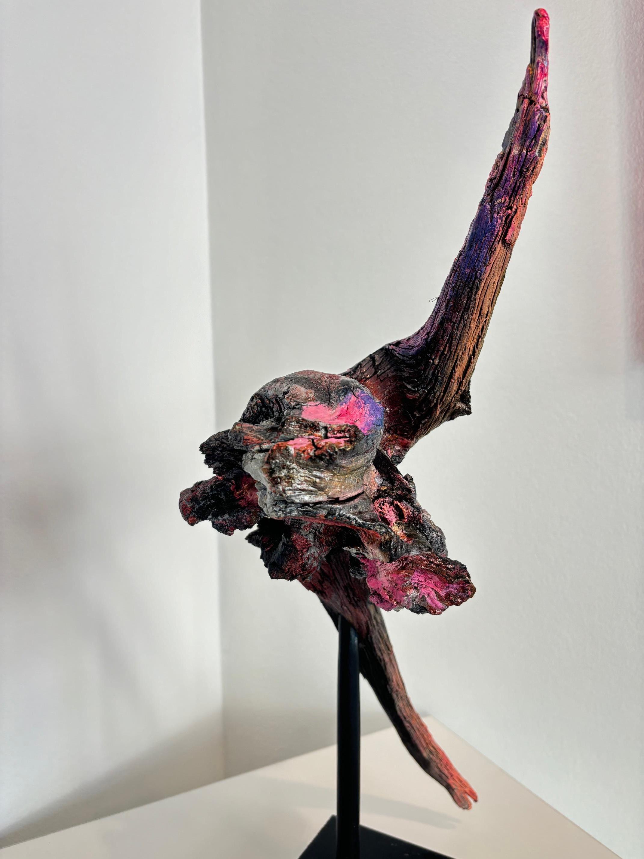 Marte de Michel Tornare - Escultura en madera - 50x20x15 cm en venta 2