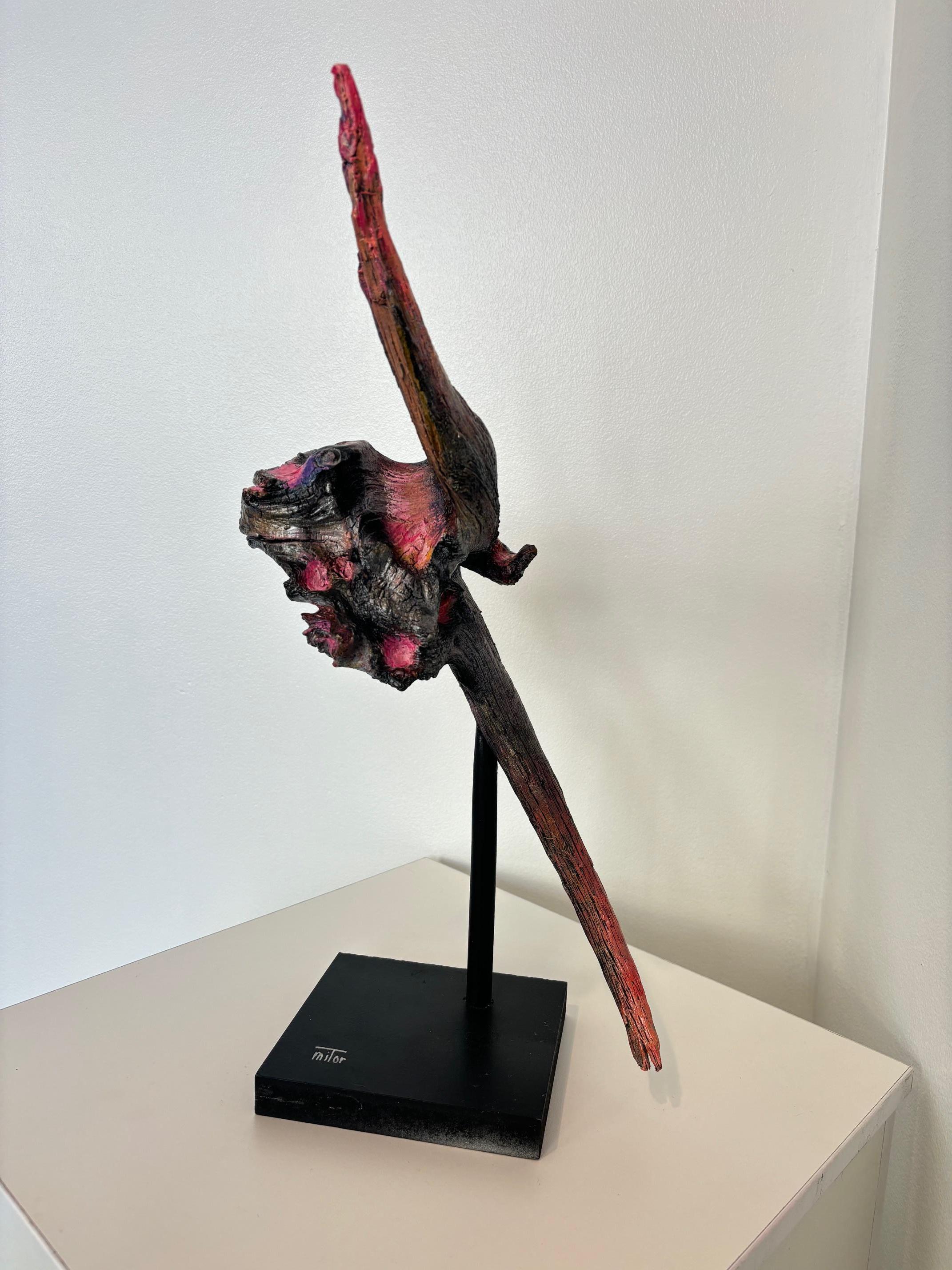 Marte de Michel Tornare - Escultura en madera - 50x20x15 cm en venta 3