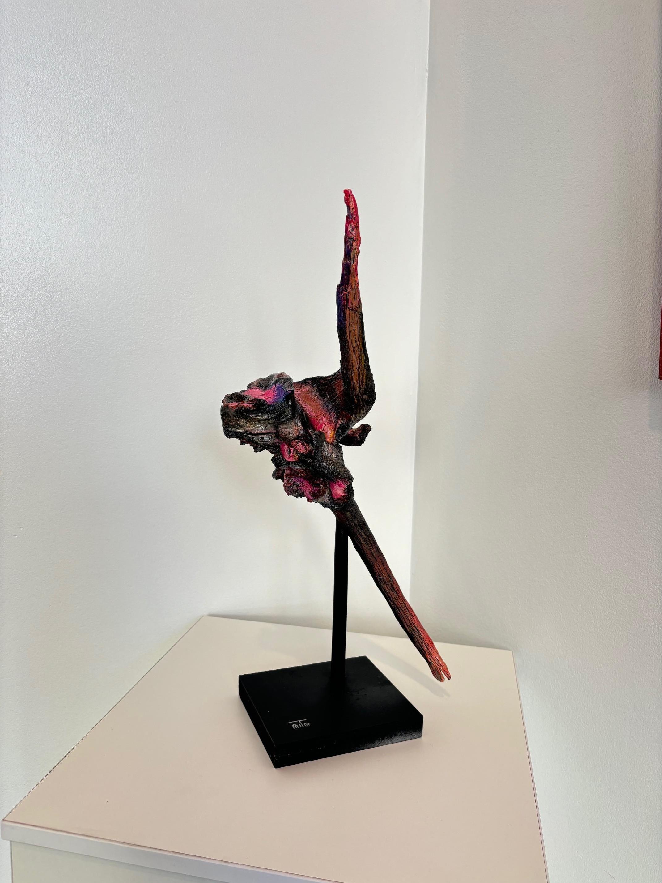 Marte de Michel Tornare - Escultura en madera - 50x20x15 cm en venta 4