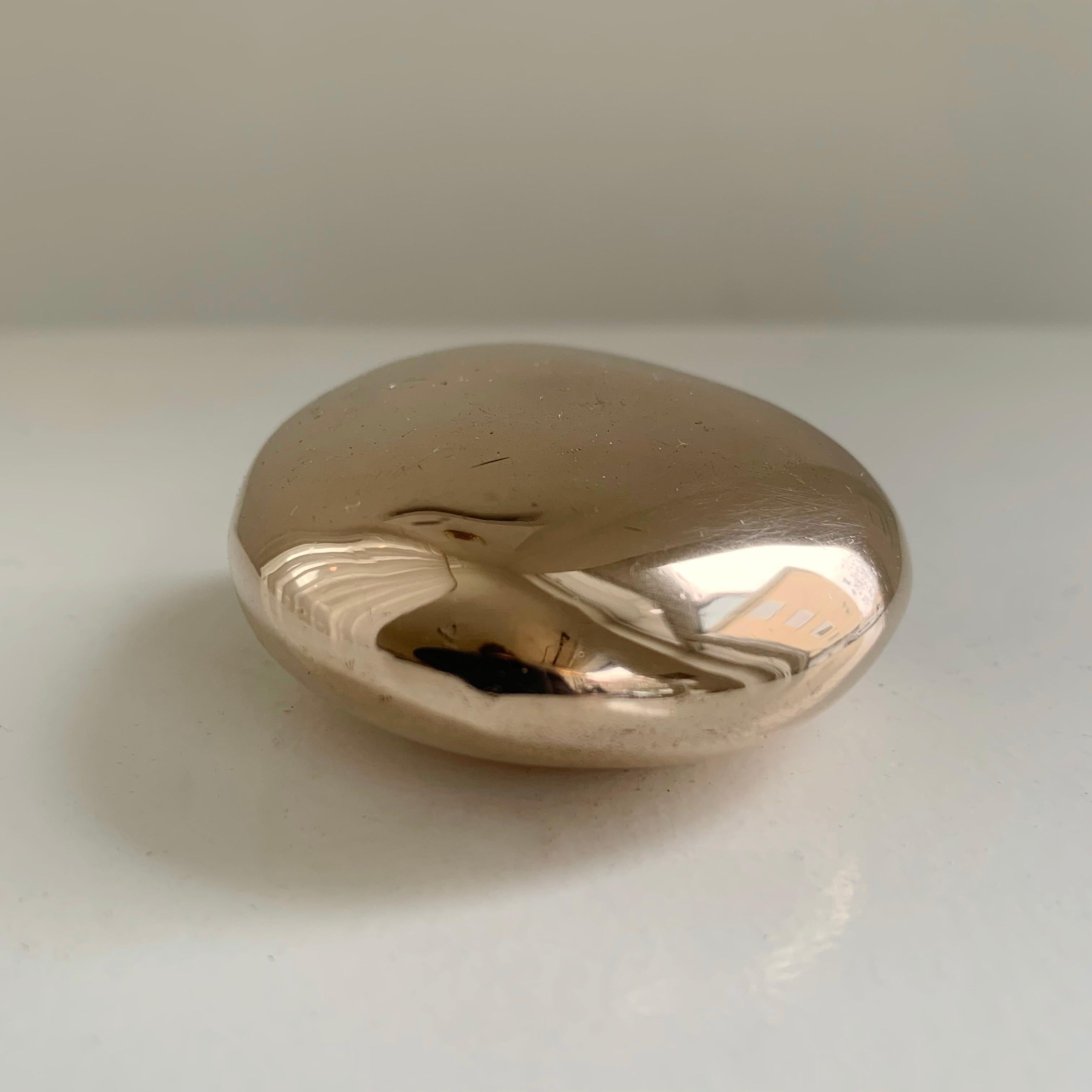 Polished Michel Mangematin Bronze Paperweight, circa 1970, France. For Sale