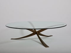 Mesa de centro / cóctel Michel Mangematin de bronce fundido.  Francia c1962