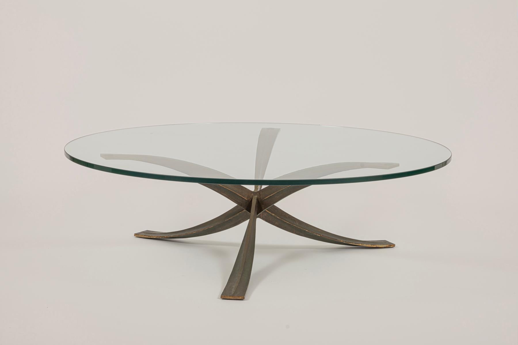 Michel Mangematin Couchtisch/Cocktailtisch aus Bronzeguss.  Frankreich um 1962 (Moderne der Mitte des Jahrhunderts) im Angebot