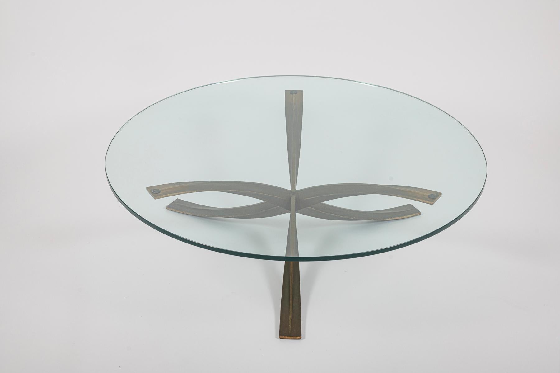 Michel Mangematin Couchtisch/Cocktailtisch aus Bronzeguss.  Frankreich um 1962 (Mitte des 20. Jahrhunderts) im Angebot