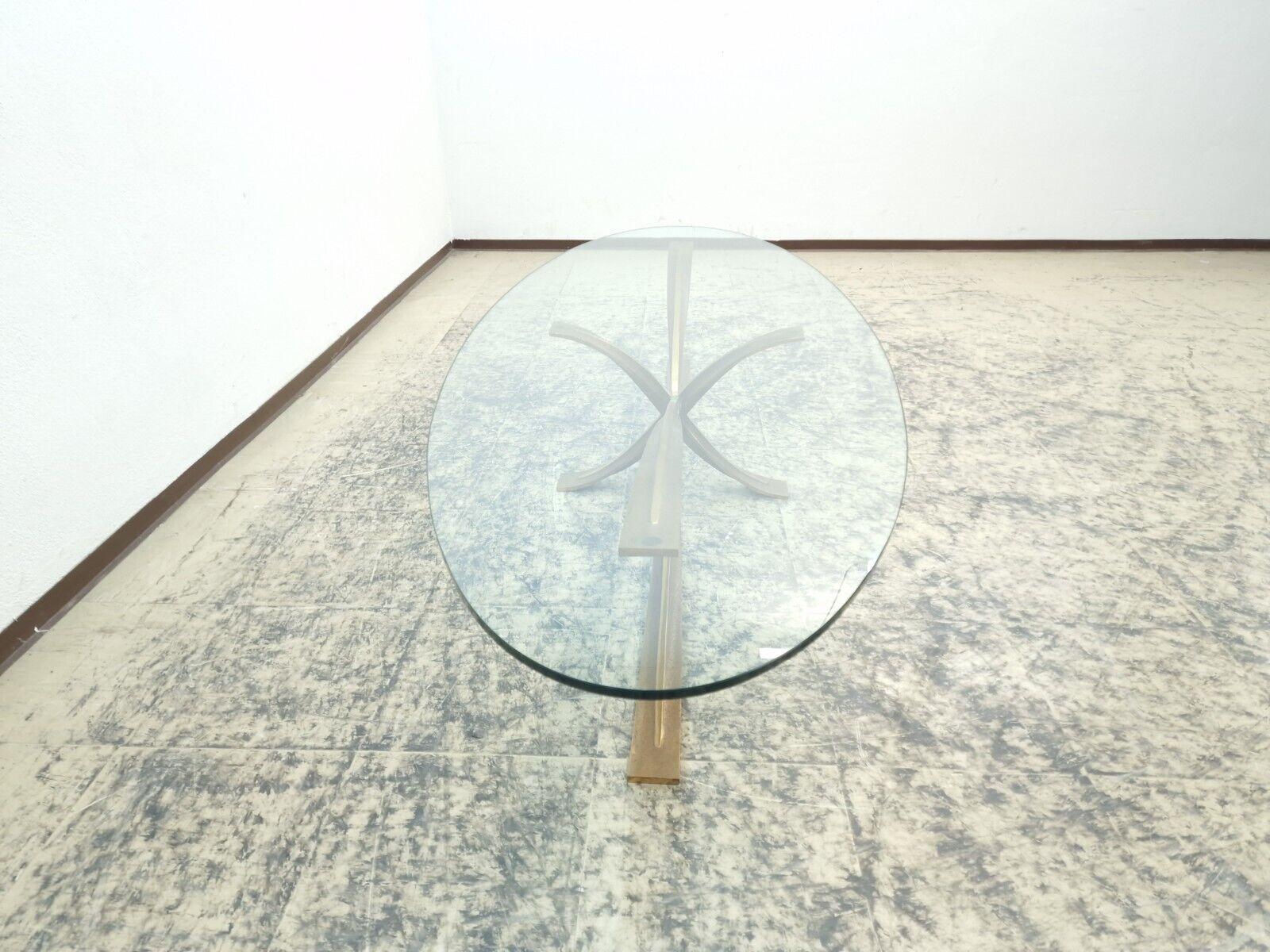 Milieu du XXe siècle Table basse Tisch Glastisch Designer Michel Mangematin  Couchtisch en vente