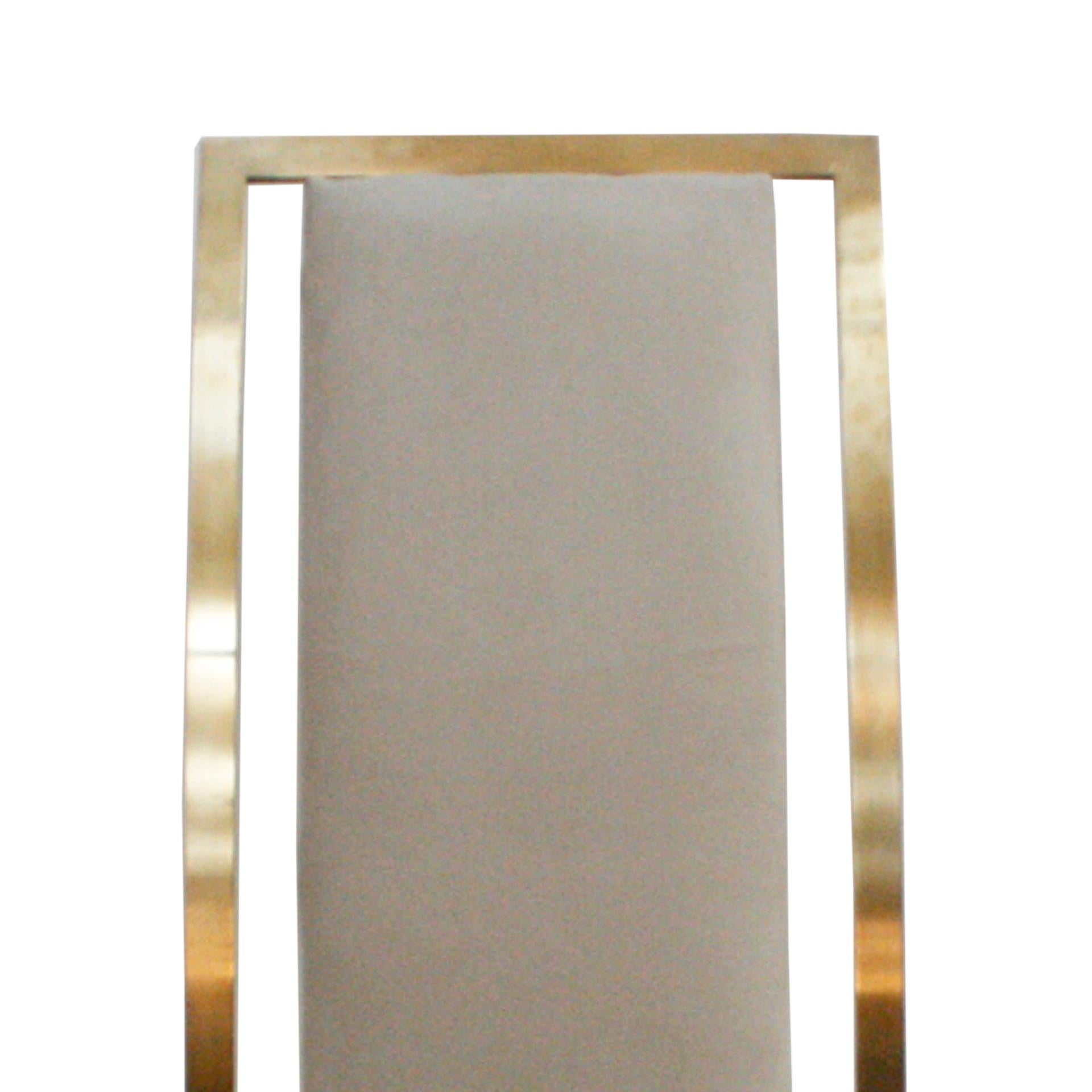 Sedici sedie francesi in acciaio e ottone di Michel Mangematin, stile metà secolo moderno in vendita 1