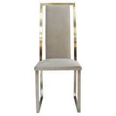 Michel Mangematin Seize chaises françaises en acier et laiton The Moderns