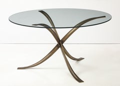 Michel Mangematin Sculptural French. 1960 Mid Century Bronze Dining Center Table