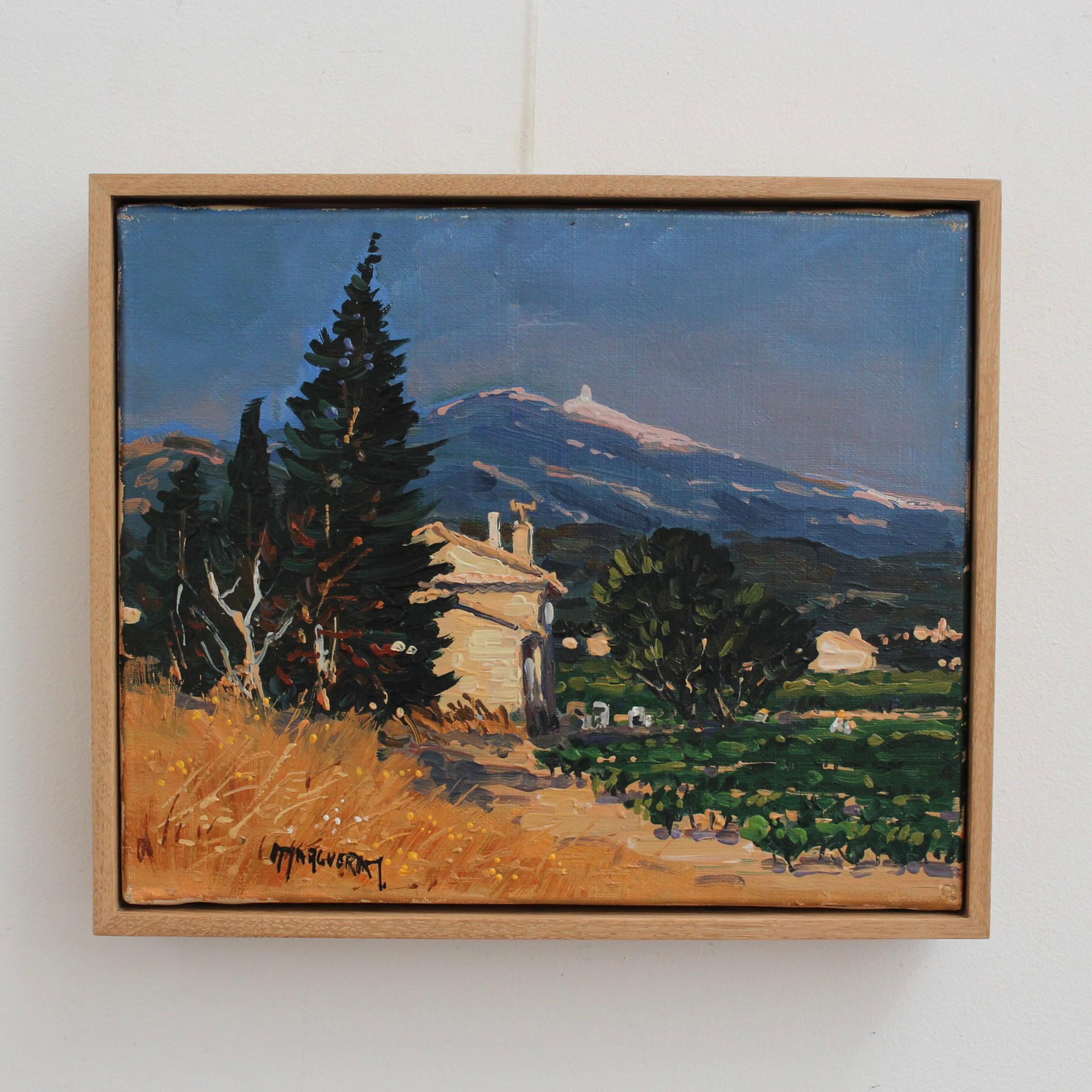 View of Mont Ventoux Under the Provence Sky - Painting by Michel Margueray