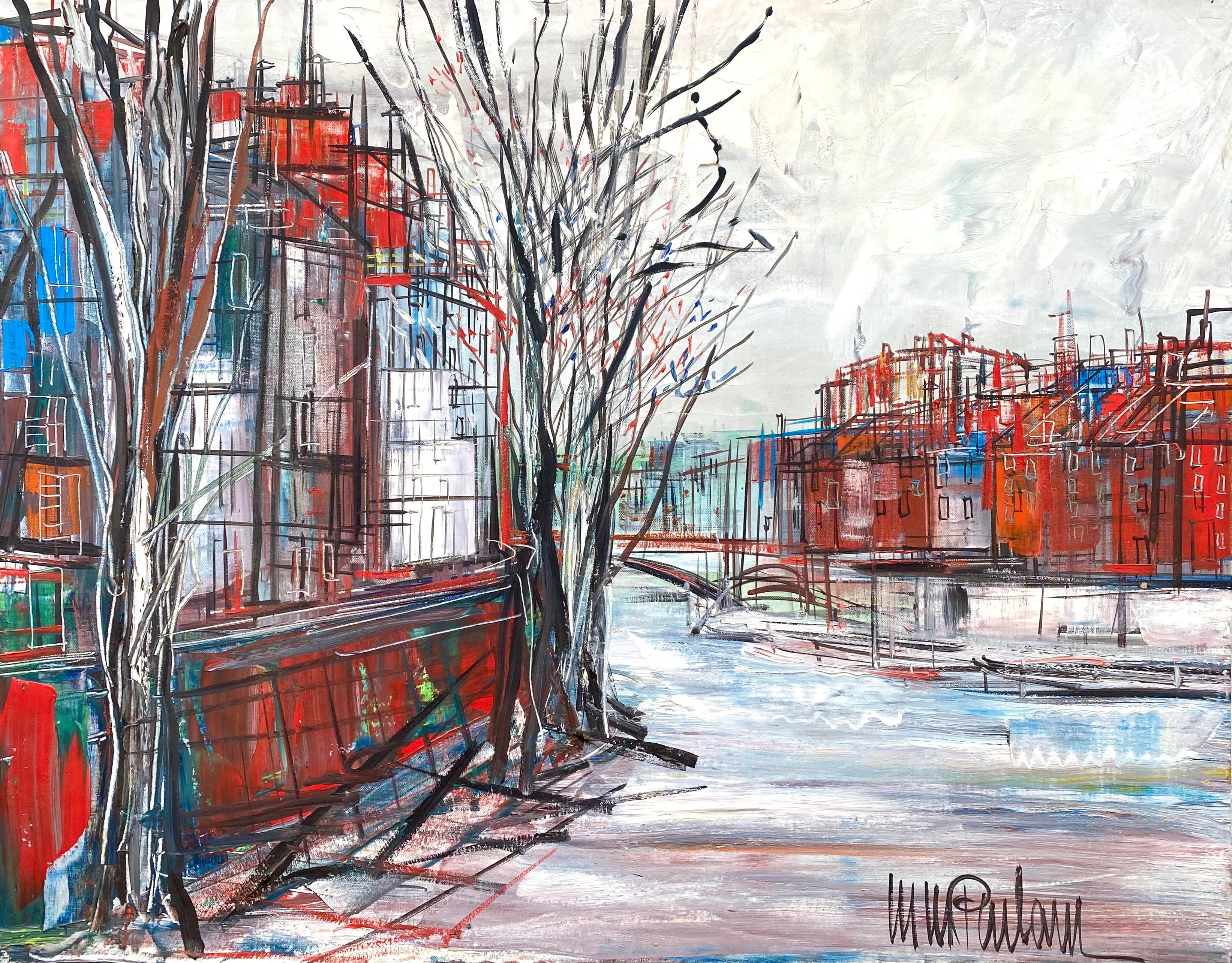 Paris, La Seine - Painting de Michel Marie Poulain