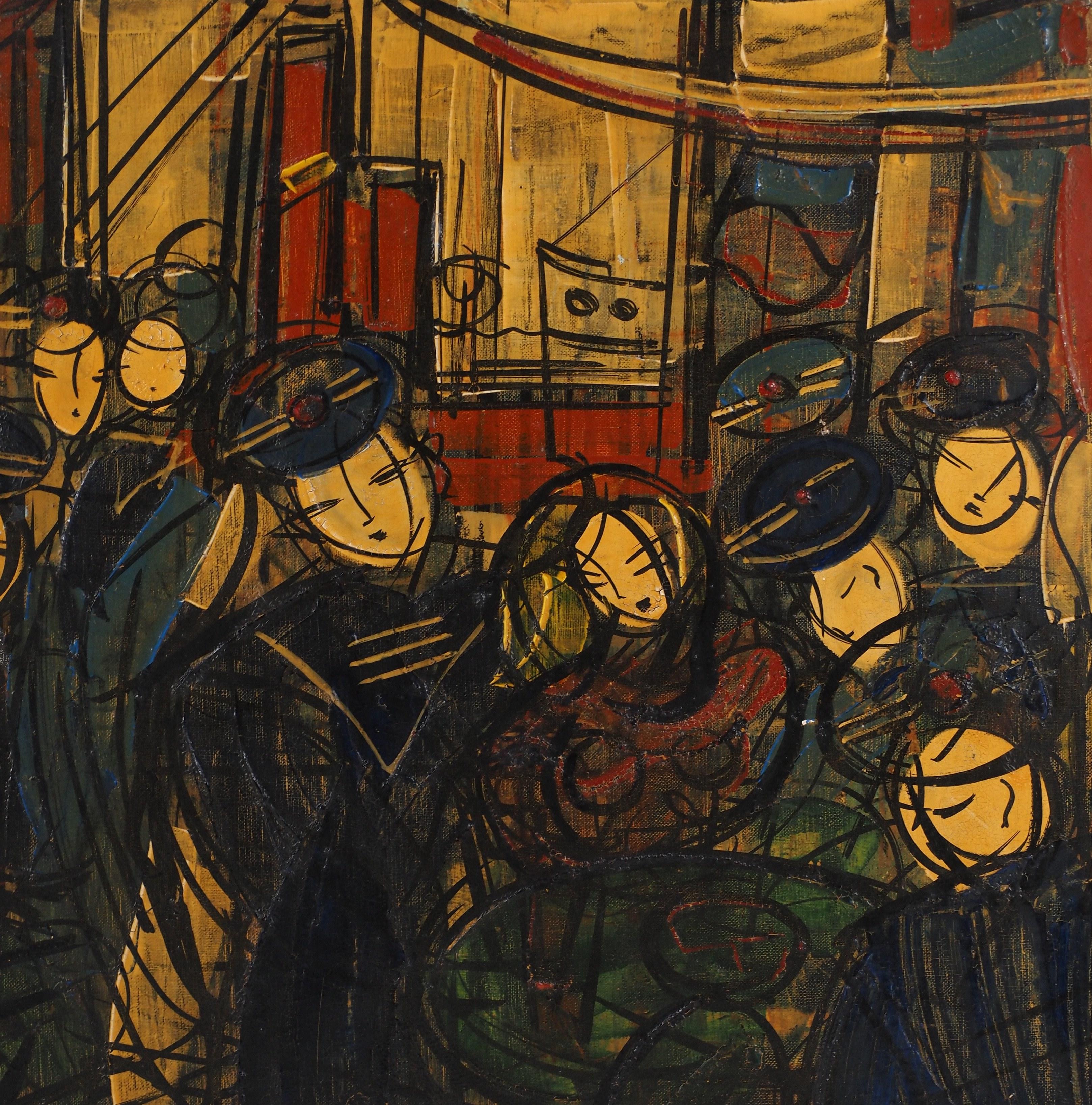Michel Marie POULAIN
Fiesta Nacional Francesa : Los marineros se divierten

Óleo original sobre lienzo
Firmado a mano en la esquina inferior izquierda
Sobre lienzo 55 x 65 cm (c. 22 x 26 pulgadas)
Presentado en marco de madera dorada 61 x 72 cm (c.