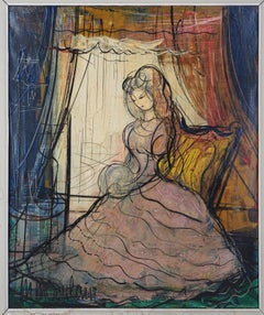 Jeune fille avant la couronne - Huile sur toile originale, signée