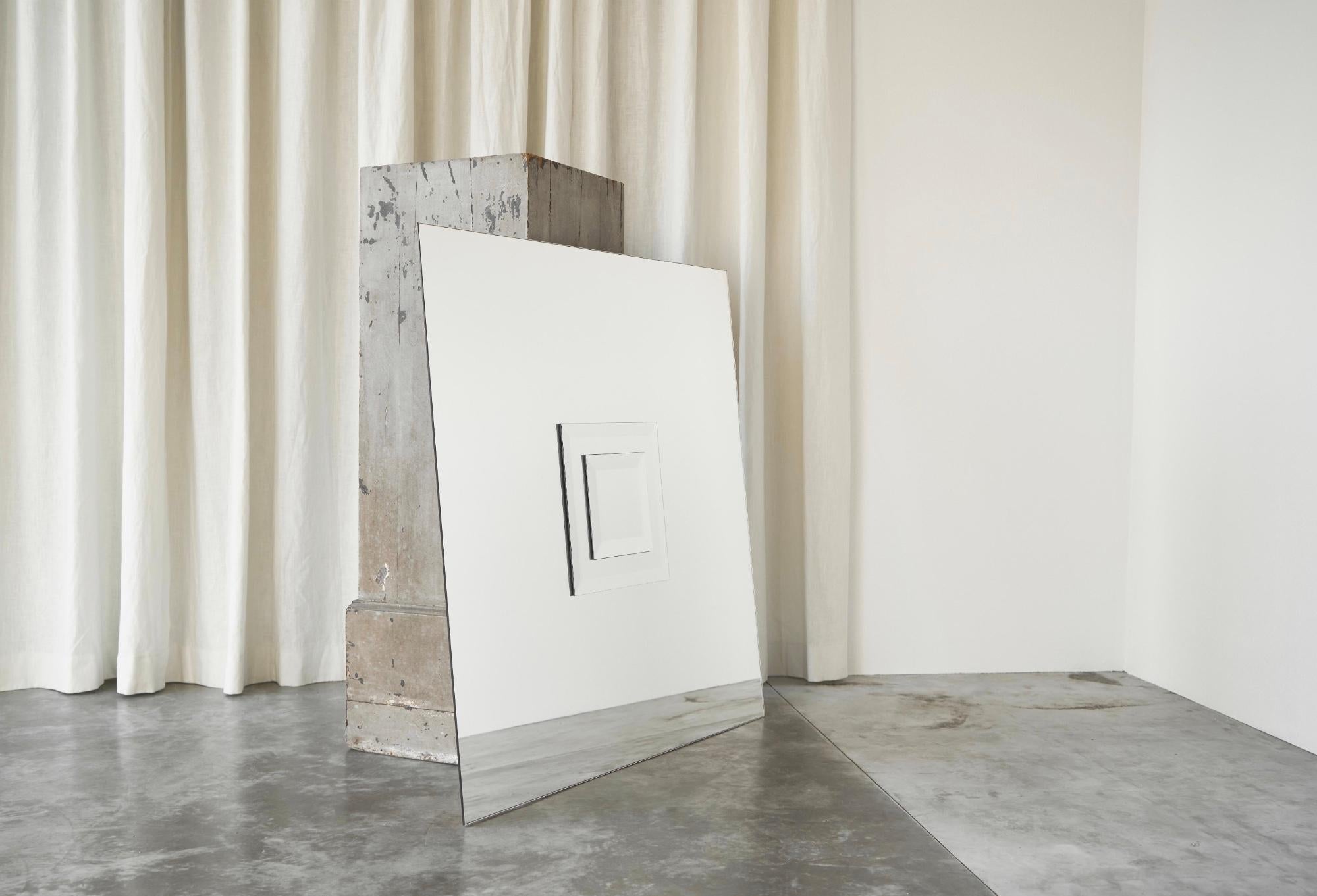 Michel Martens Rare Large Art Mirror 1970s In Good Condition For Sale In Meer, VAN