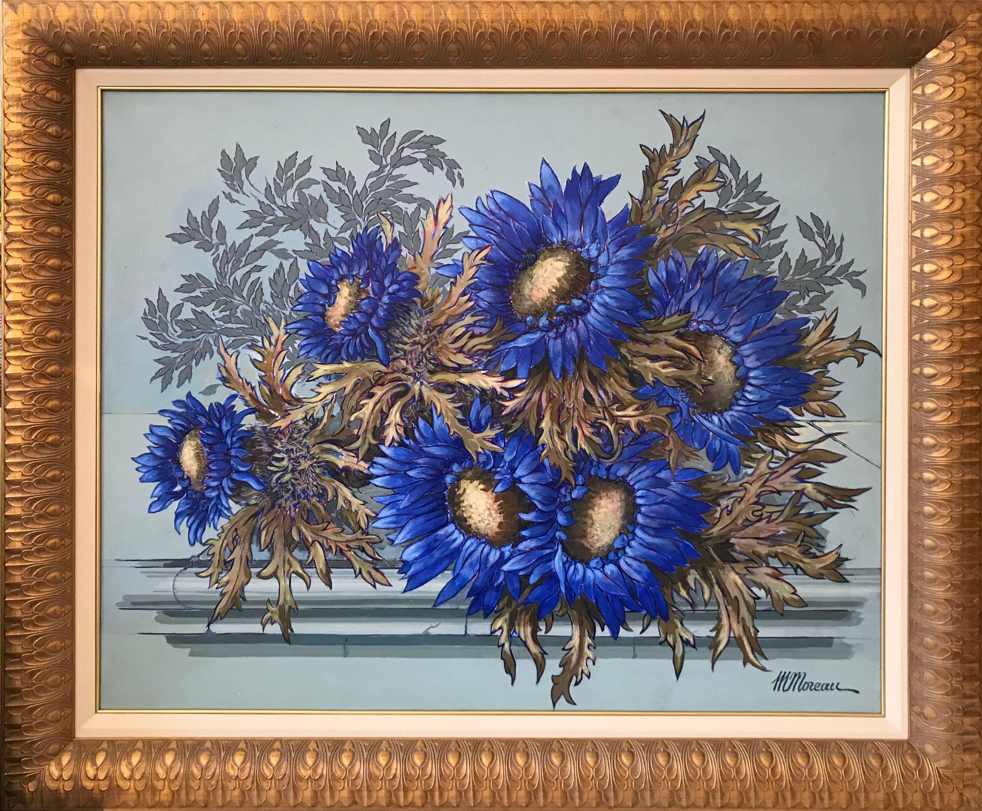 Chardons de Provence – Painting von Michel Moreau