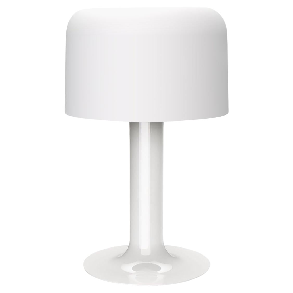 Michel Mortier 10497 Tischlampe aus Metall und Glas für Disderot in Weiß