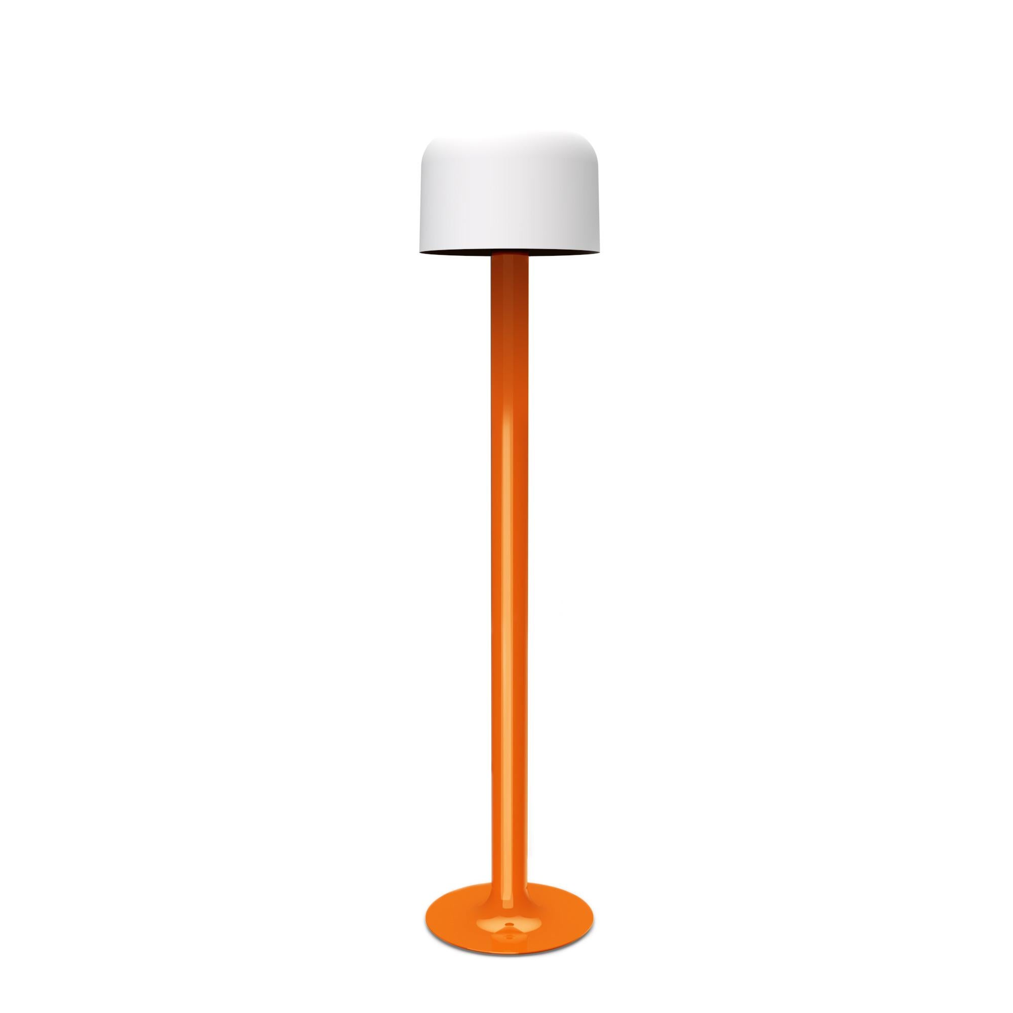 Stehlampe aus Metall und Glas von Michel Mortier 10527 für Disderot in Orange im Zustand „Neu“ im Angebot in Glendale, CA