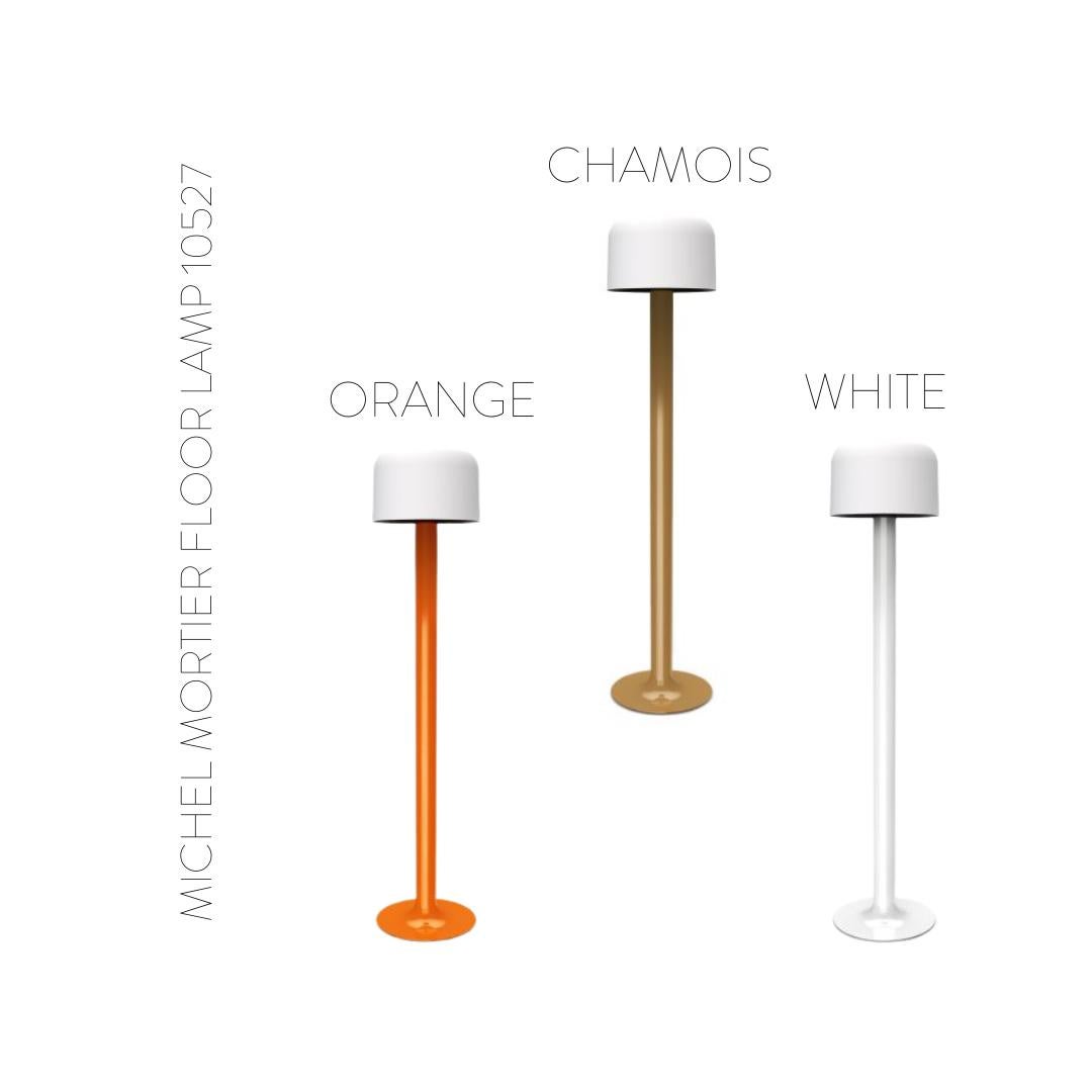 Michel Mortier 10527 Metal and Glass Floor Lamp for Disderot in Orange For Sale 1