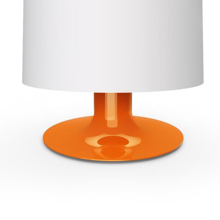Mid-Century Modern Lampe de bureau Michel Mortier 10576 en métal et verre pour Disderot en orange en vente