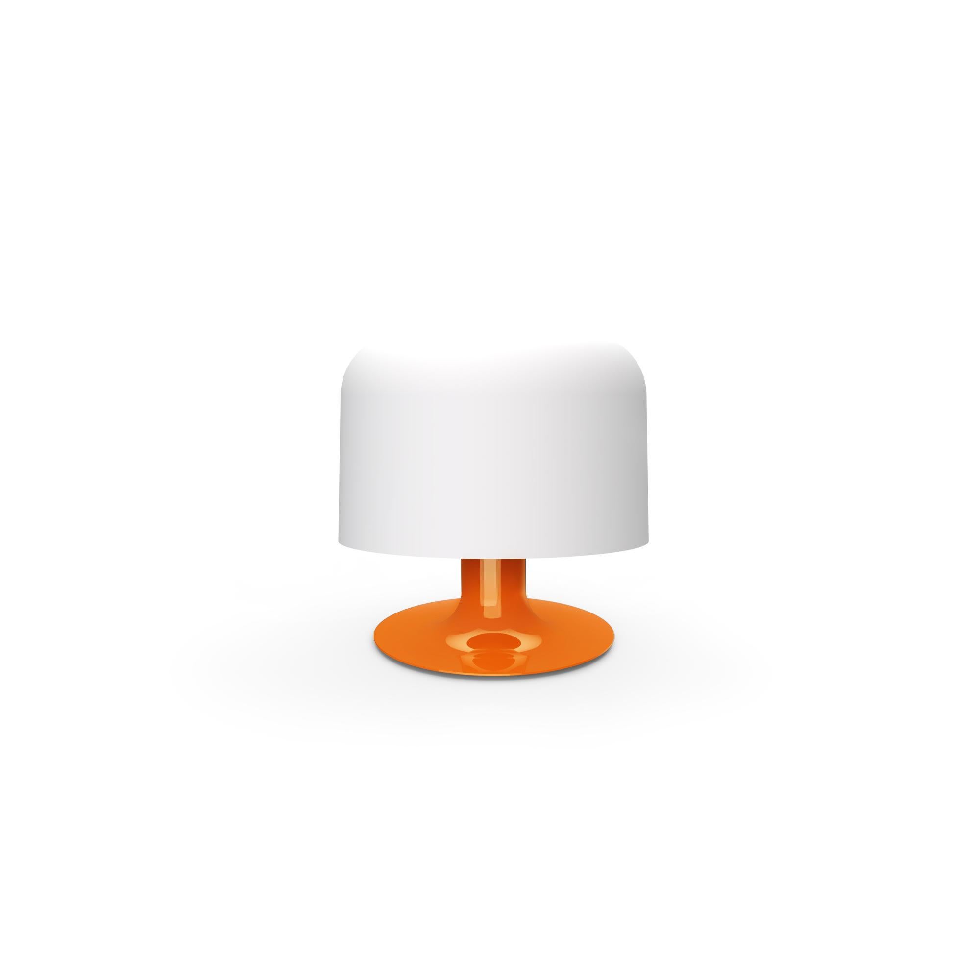 Mid-Century Modern Michel Mortier 10576 Metal and Glass Table Lamp for Disderot in Orange For Sale