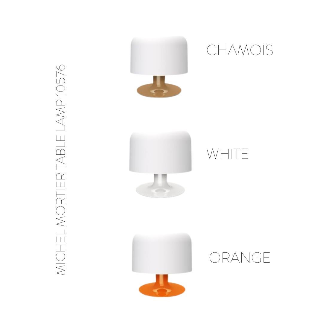 Lacquered Michel Mortier 10576 Metal and Glass Table Lamp for Disderot in Orange For Sale