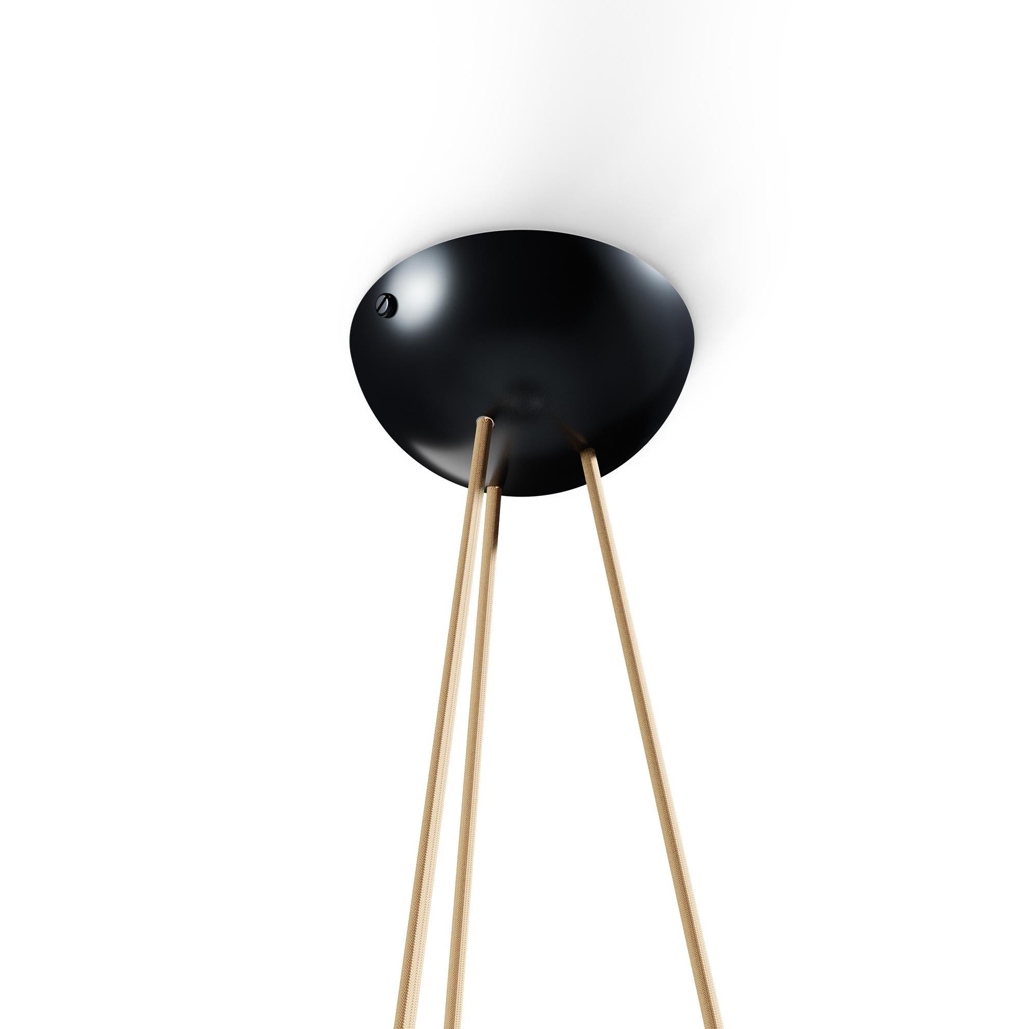 Lacquered Michel Mortier M4 Suspension Lamp in Black for Disderot For Sale