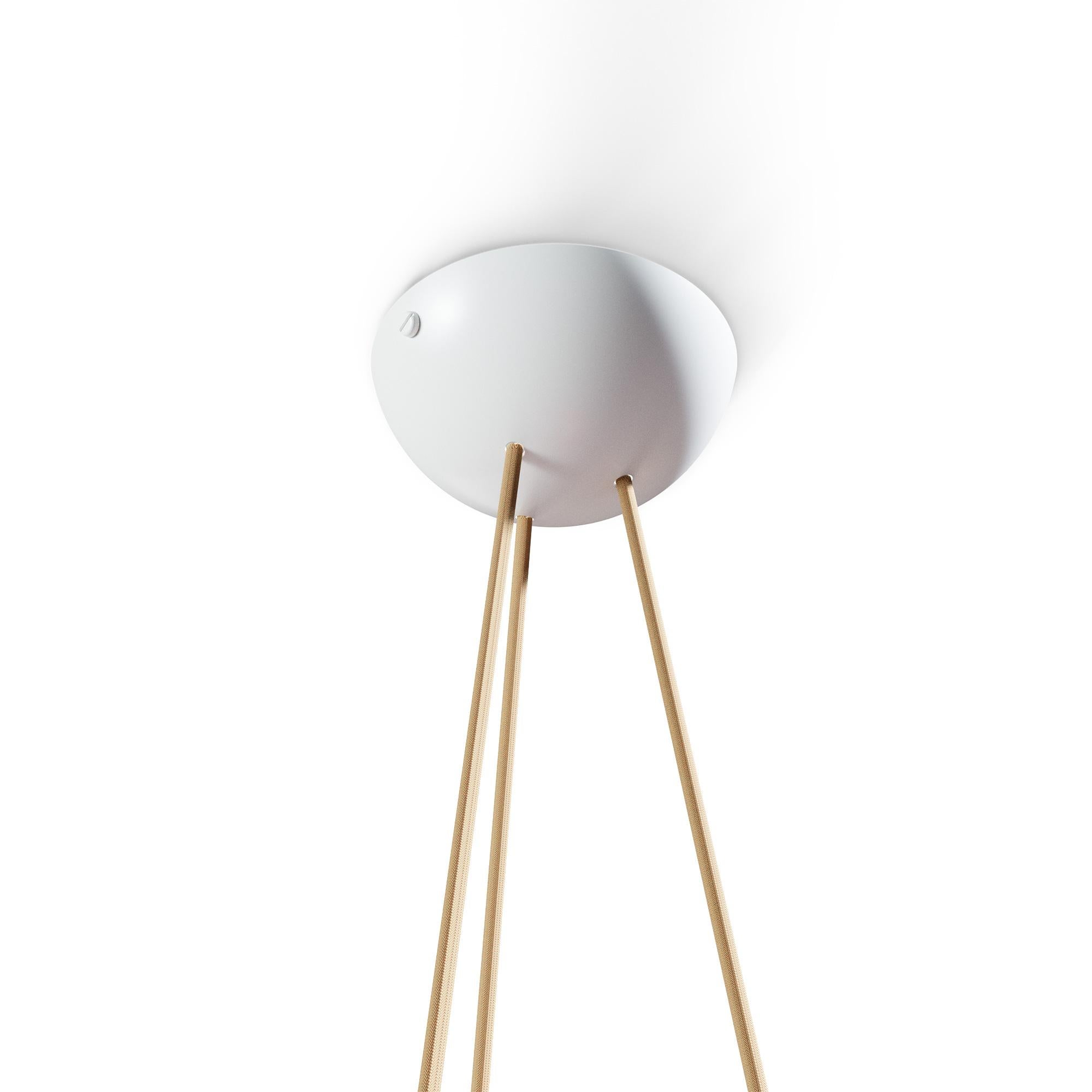 French Michel Mortier M4 Suspension Lamp in White for Disderot For Sale