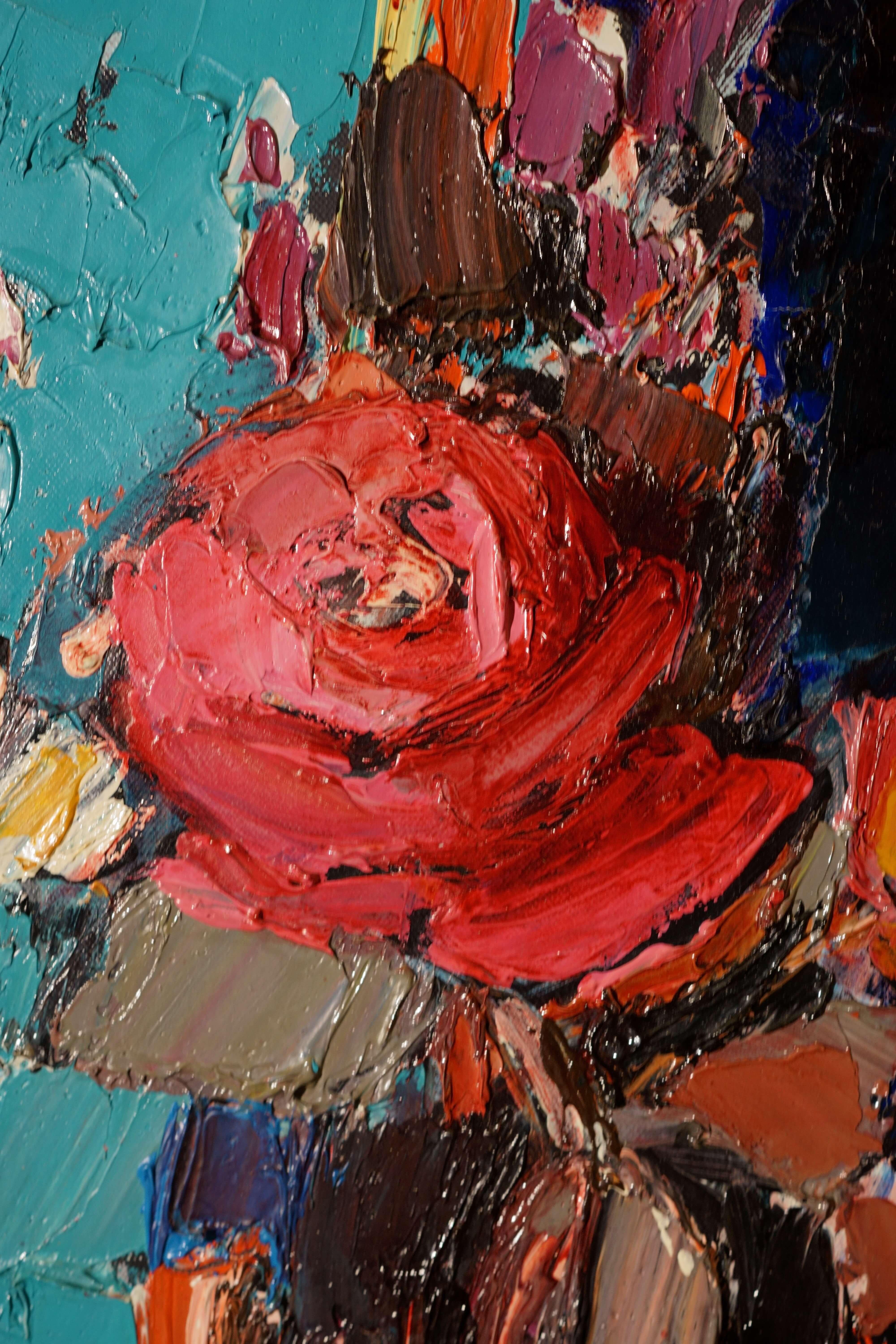 Michel No (French, 1939) Still life Vase of flowers Oil painting on canvas signed lower right.

Michel No's painting is full of sunshine and color; it is a kind of echo of nature always in motion. A true sincerity emanates from his works. He