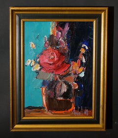 Natura Morta Vaso di Fiori Scuola Francese Contemporanea