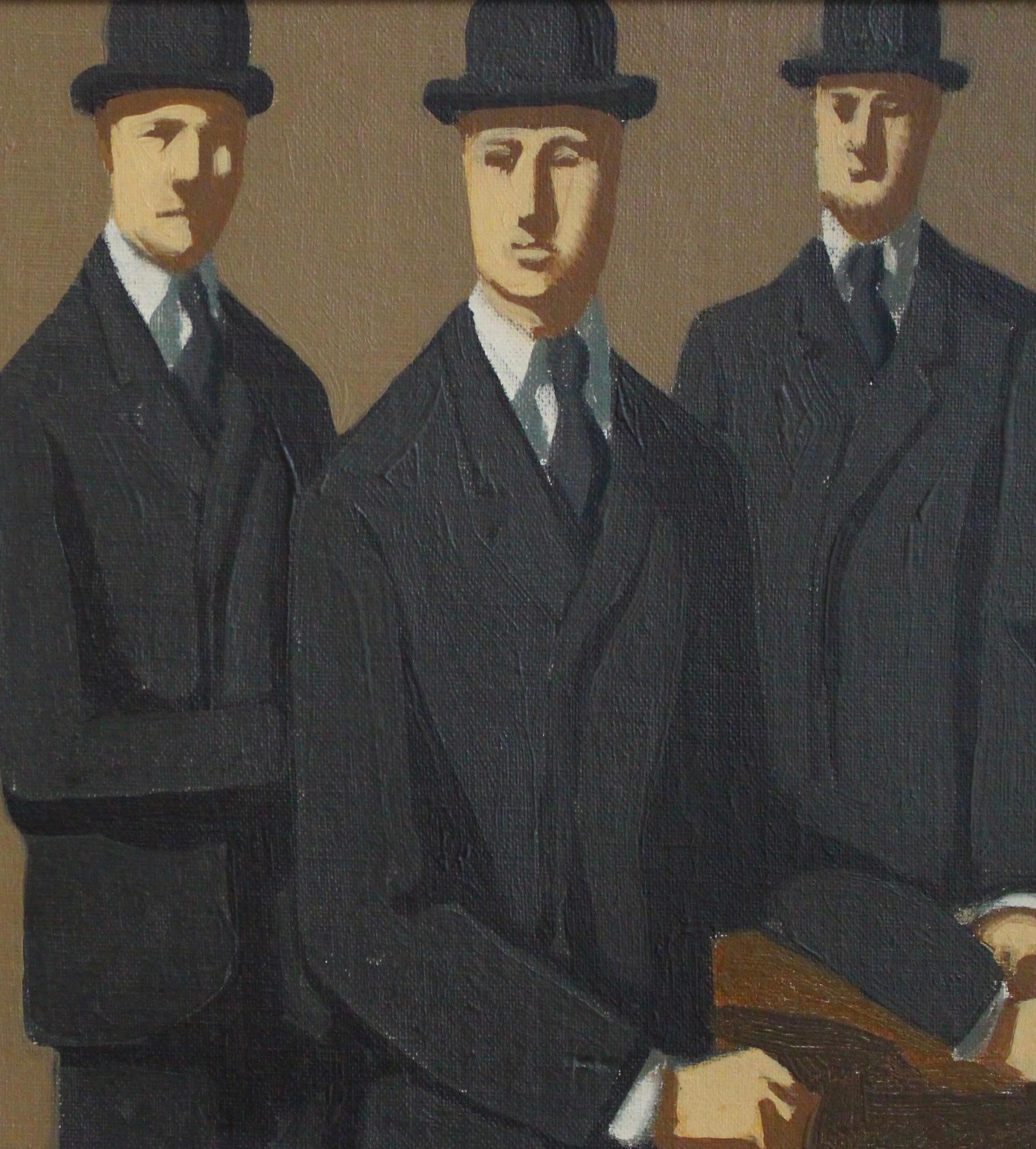Hombres de traje y jugadores de bolos
