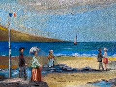 Elegant Figures Enjoying A Day At A French Beach