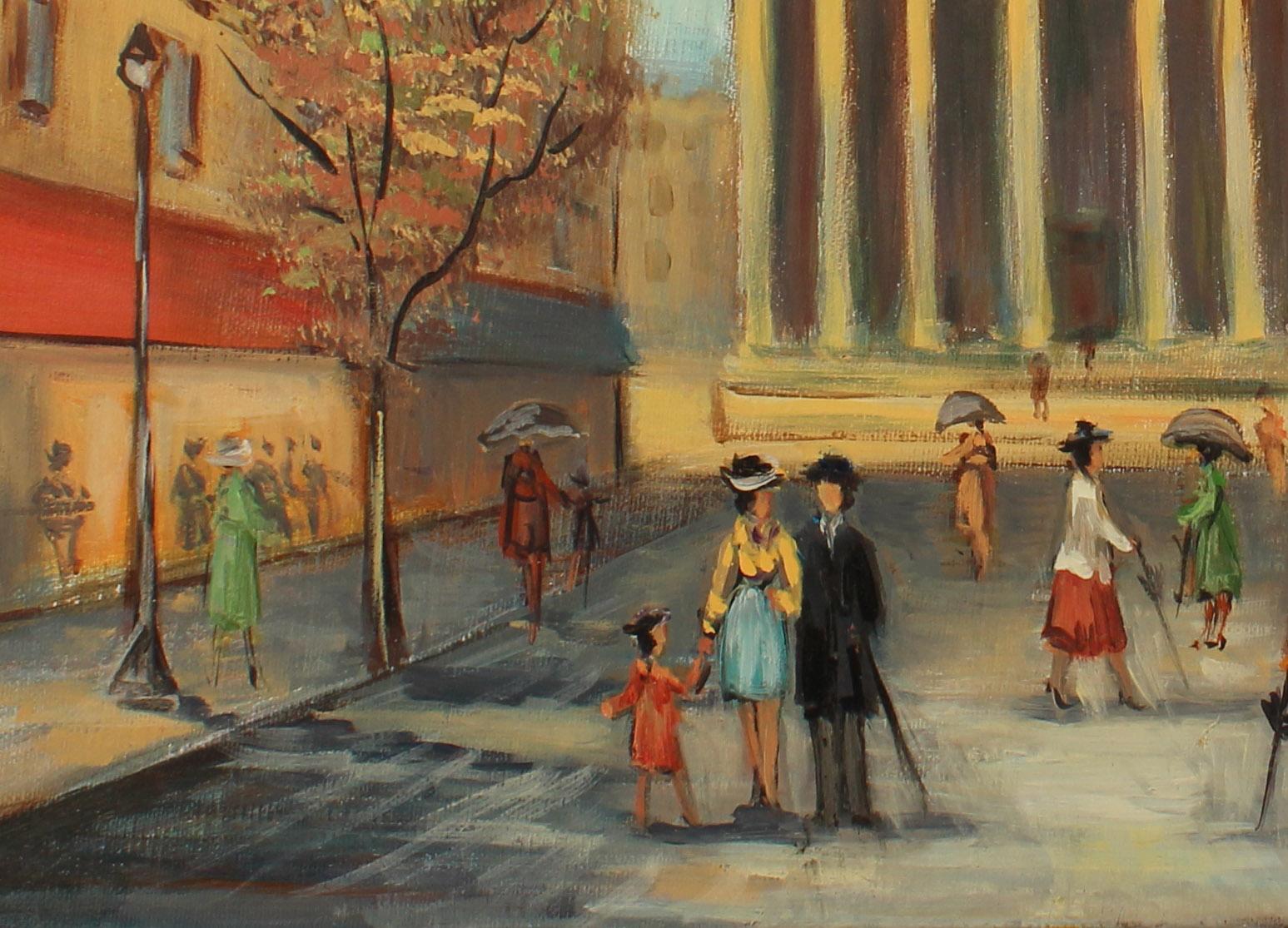 La Madeleine - Landscape Painting Marrone di Michel Pabois