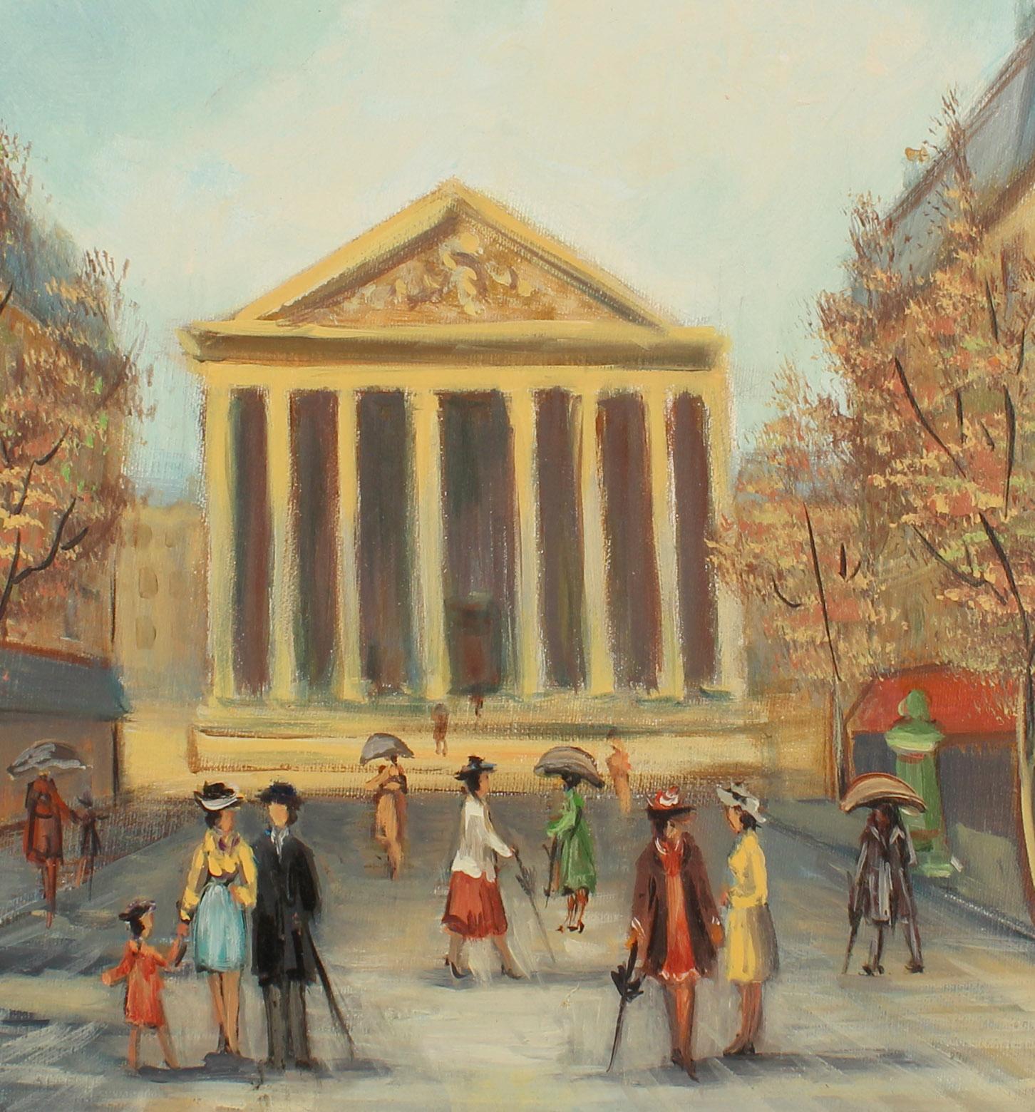 La Madeleine  - Brown Landscape Painting by Michel Pabois