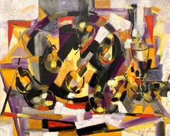 Dynamic & Colorful Mid-Century Painting by French Artist Michel Patrix