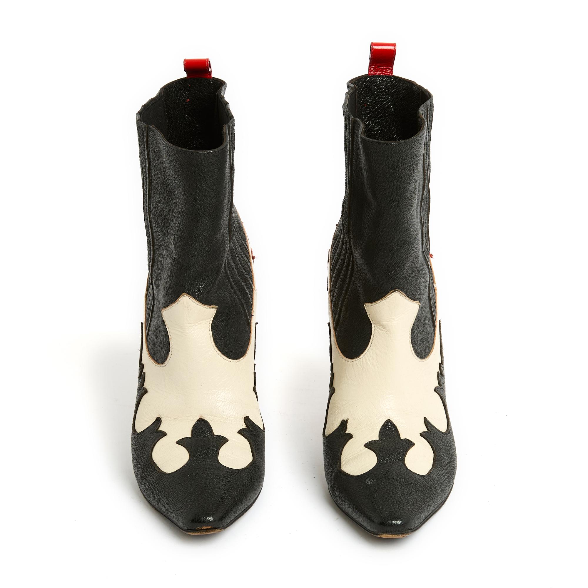 Black Michel Perry 2015 Tricolor Western Boots EU40 For Sale