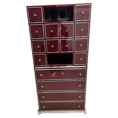 Michel Pigneres Chrome & Purple Writing Cabinet