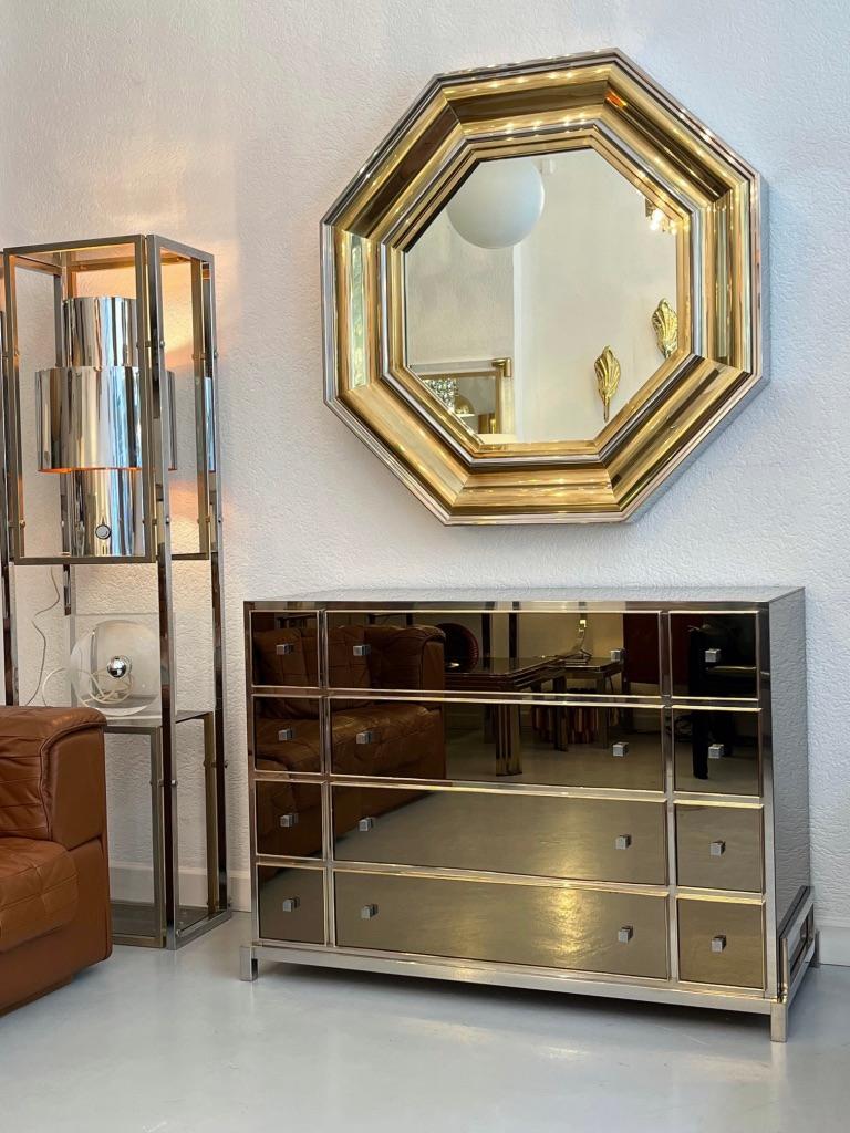 Michel Pigneres Mirrored Chest of Drawers, Ca. 1970s For Sale 9