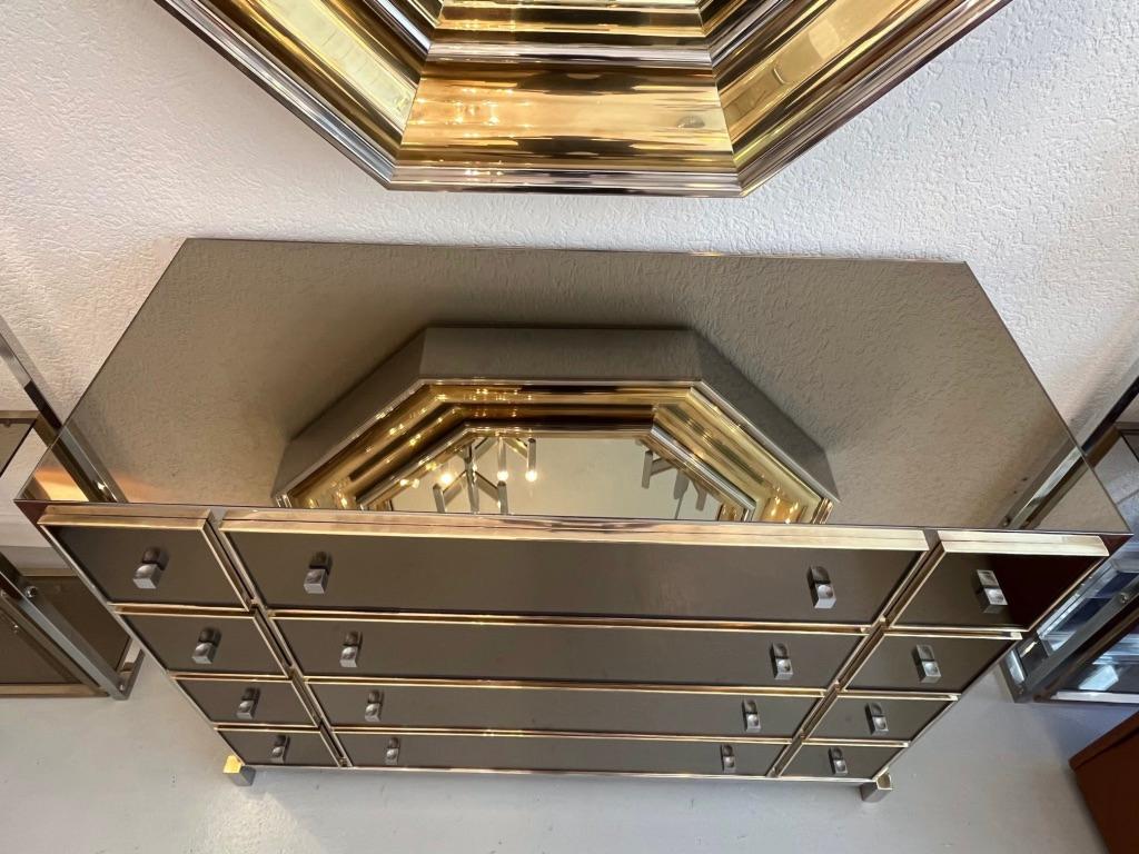 Michel Pigneres Mirrored Chest of Drawers, Ca. 1970s 10