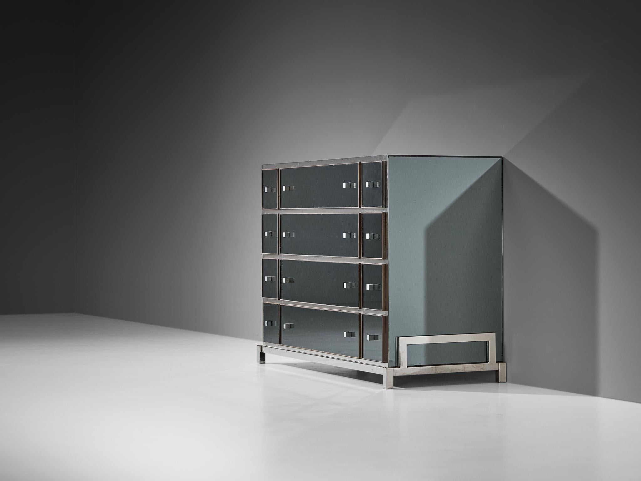 French Michel Pigneres Mirrored Chest of Drawers For Sale