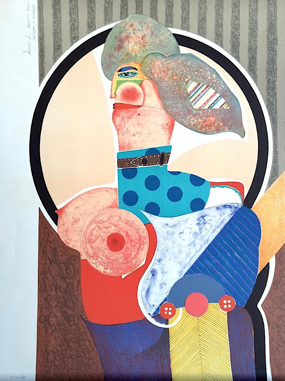 FEMME DÉNUDÉE, Signed Lithograph, Modern Nude Portrait, Pop Art Eroticism