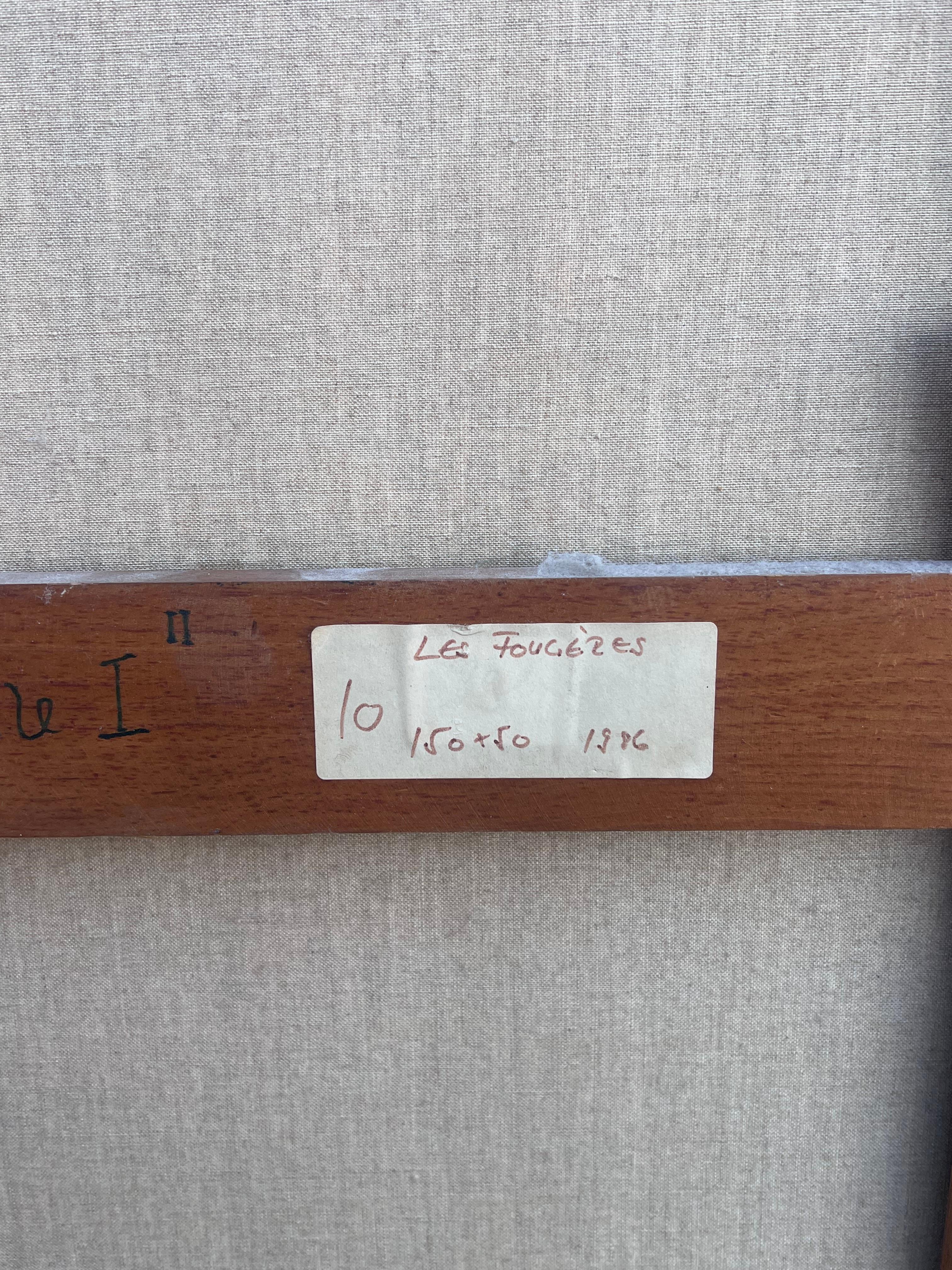 Großes französisches abstraktes Gartenpflanzgefäß-Blumengemälde, signiert, Original, Ölgemälde, 1970er Jahre im Angebot 6