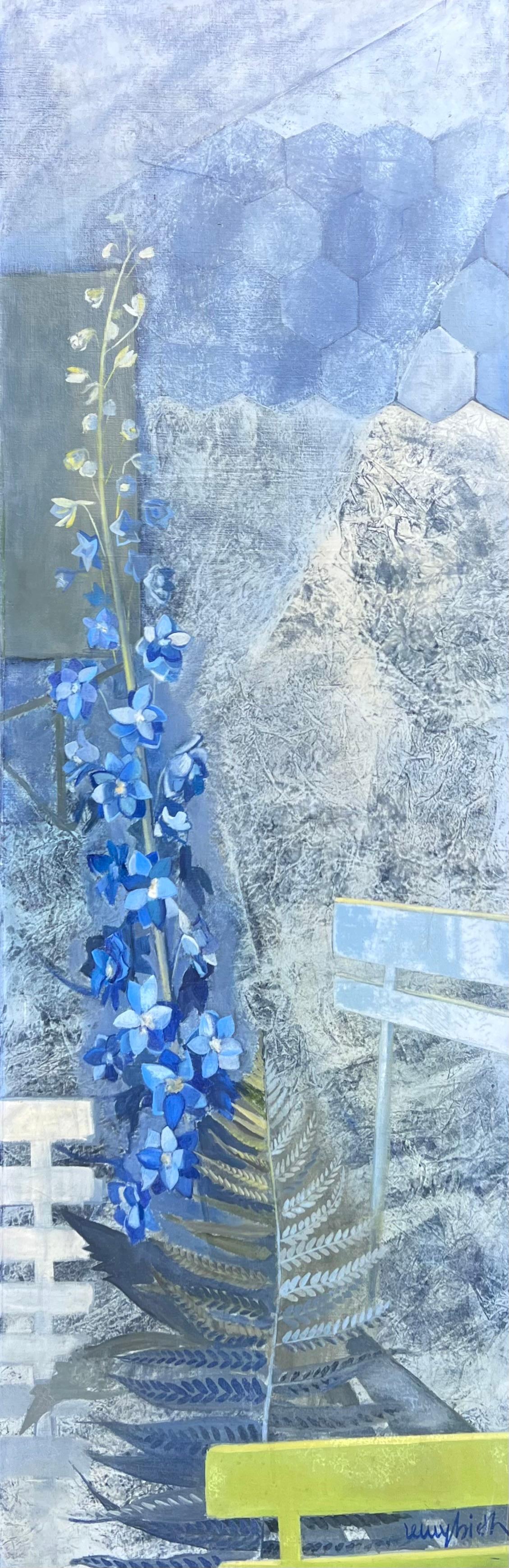 Großes französisches abstraktes Gartenpflanzgefäß-Blumengemälde, signiert, Original, Ölgemälde, 1970er Jahre – Painting von Michel REMY-RIETH