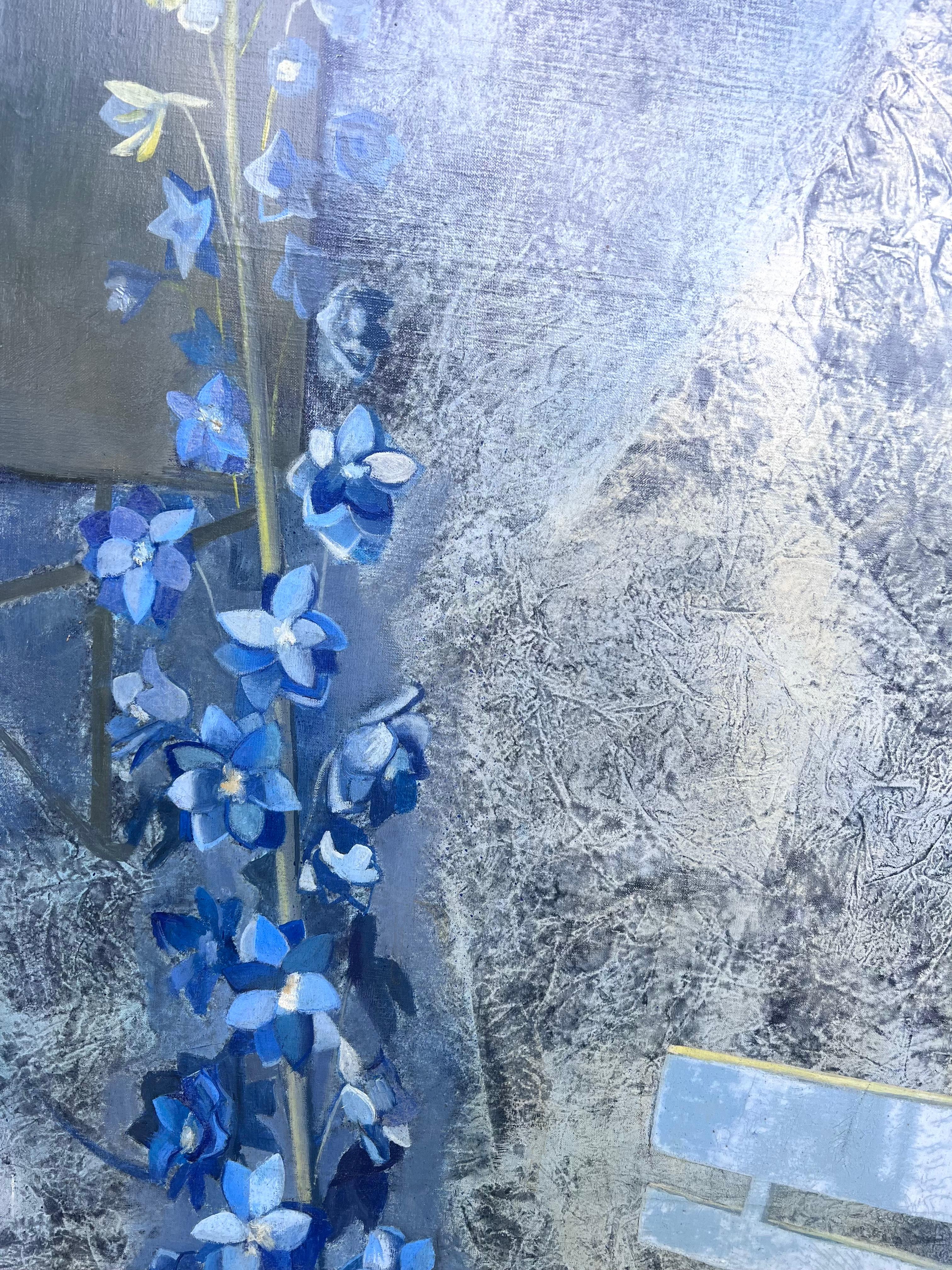 Großes französisches abstraktes Gartenpflanzgefäß-Blumengemälde, signiert, Original, Ölgemälde, 1970er Jahre (Abstrakter Expressionismus), Painting, von Michel REMY-RIETH