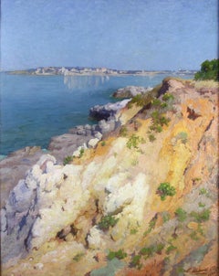 Michel Richard Putz French Impressionist Coastal Seascape Oil Painting, 1909