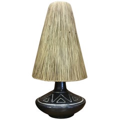 Michel Rivière Ceramic Africanist Table Lamp