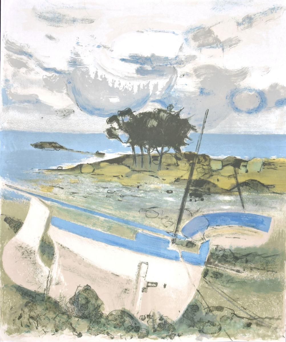Landscape - Original Lithograph on Paper by Michel Rodde - 1960 ca.