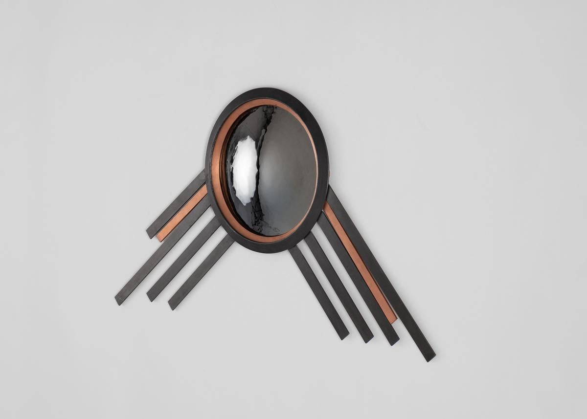 Michel Salerno, „ „Axiom“, handgefertigter Spiegel aus Eisen und Kupfer, Frankreich, 2020 im Zustand „Gut“ im Angebot in New York, NY