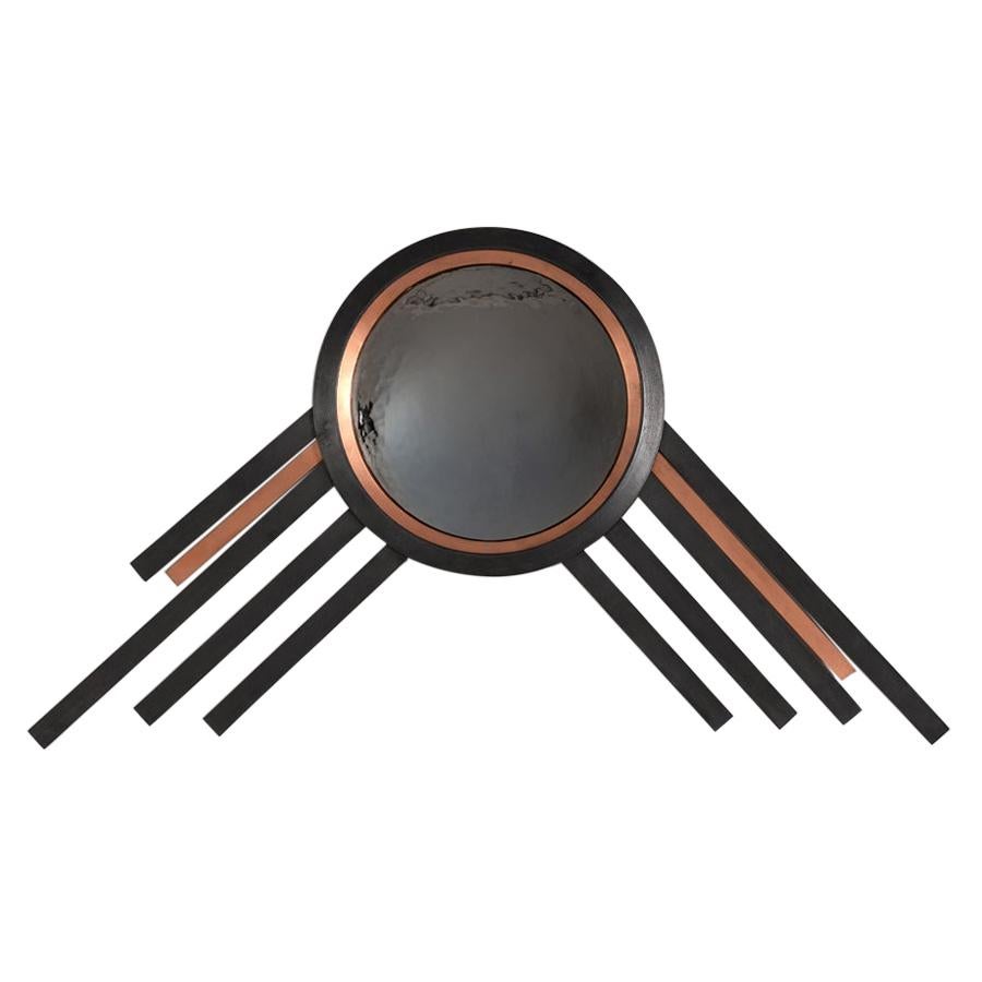 Michel Salerno, "Axiom, " Handmade Iron and Copper Mirror, France, 2020 For Sale