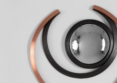 Michel Salerno, "Geomatrie", Handgefertigter Stahl- und Kupferspiegel, Frankreich, 2020