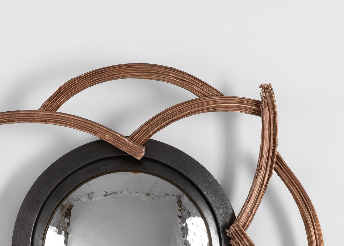 Français Miroir en bronze « La Sortie et a L'Interieur » de Michel Salerno, France, 2020 en vente
